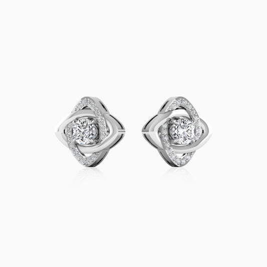 Intertwined Silver Stud Earrings