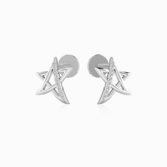 Brightening Star Silver Stud Earring