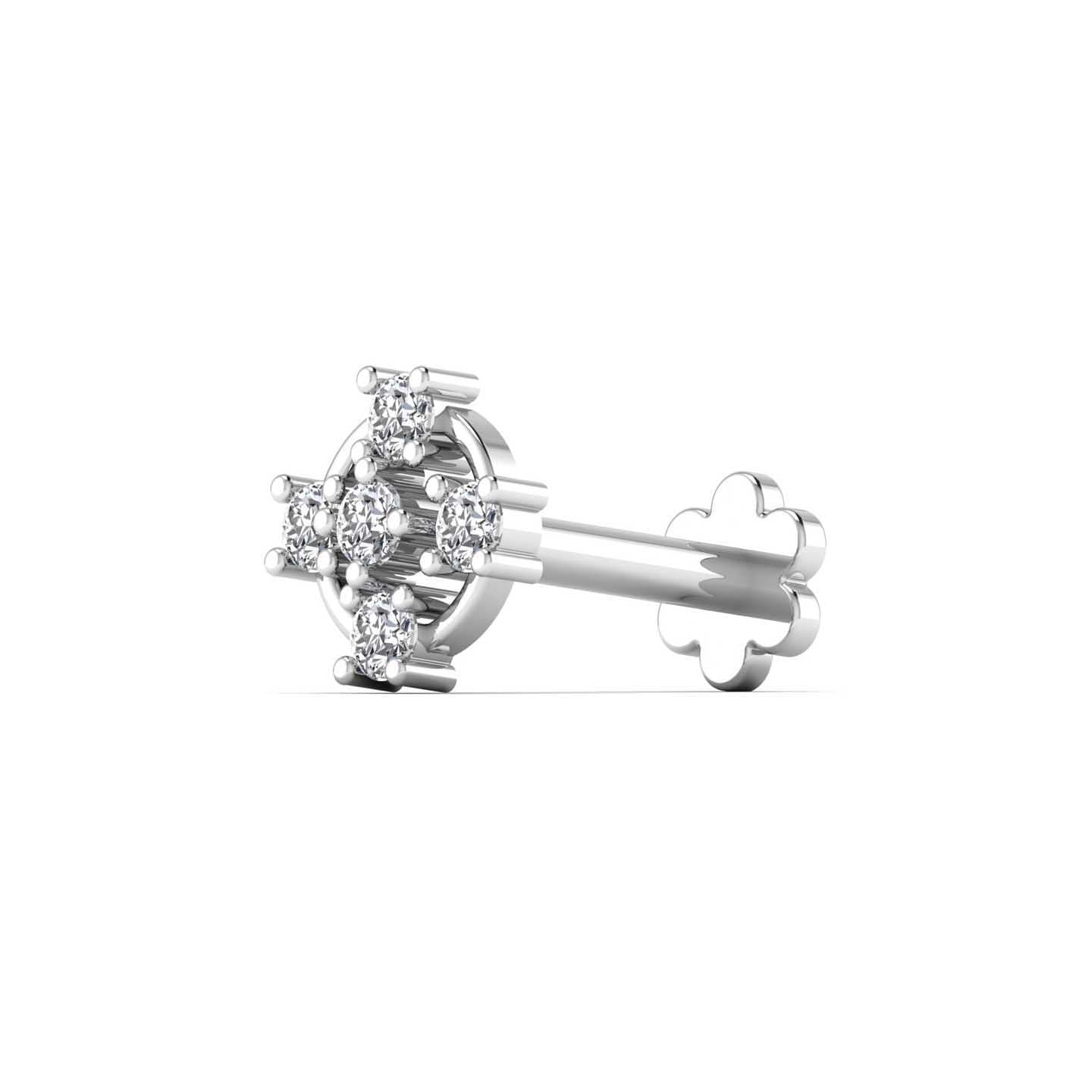 Round Design Diamond Nose Pin