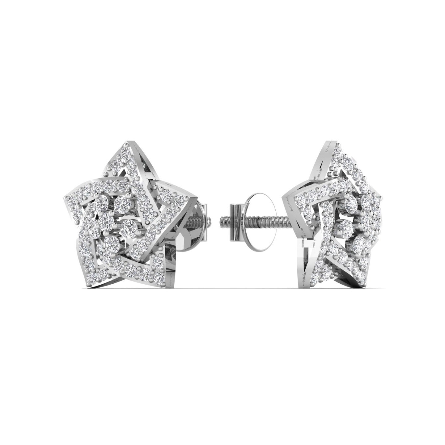Gold Diamond Stud Earring