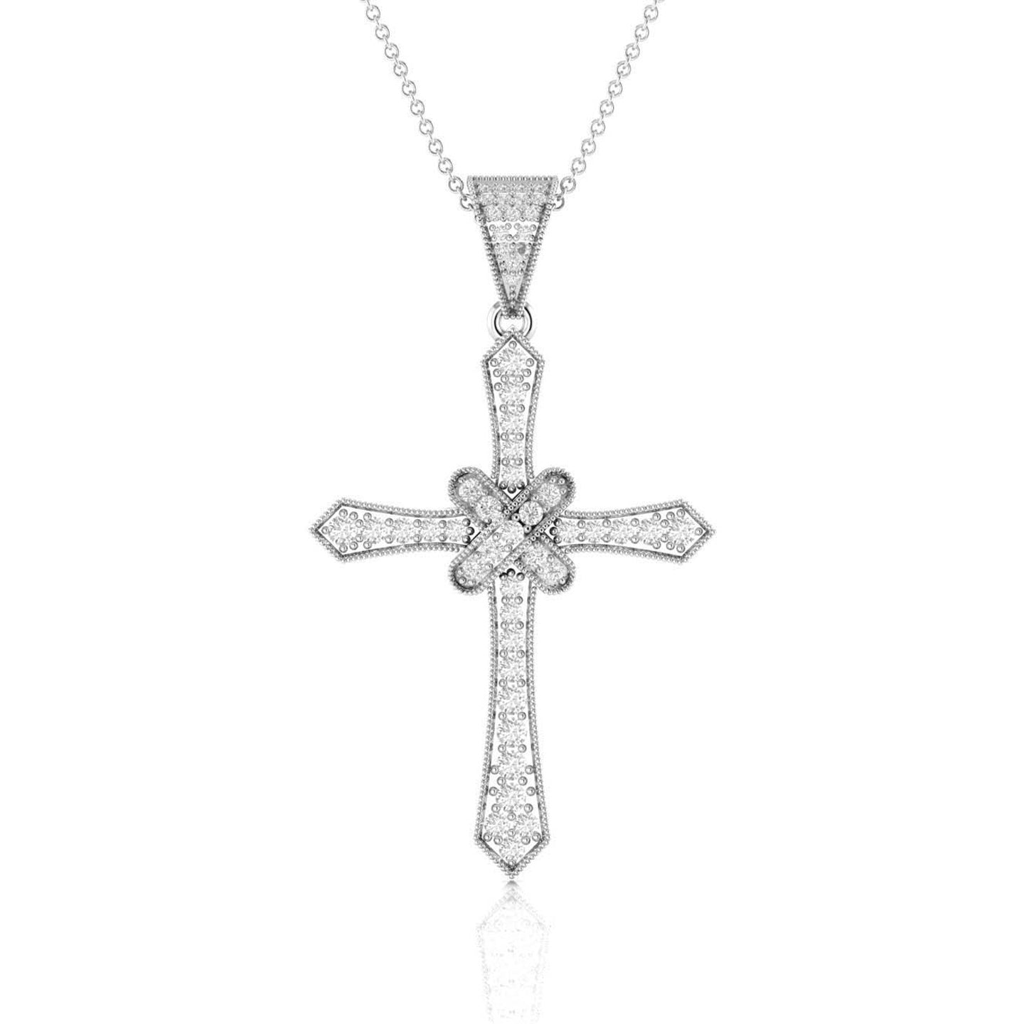 Holy Cross Diamond Pendant Necklace