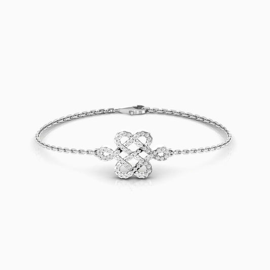 Flashy Love Knot Silver Bracelet