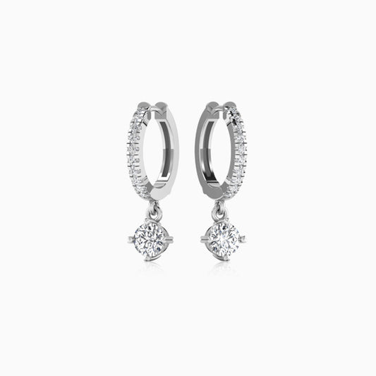 925 Silver Solitary Hoop Earring