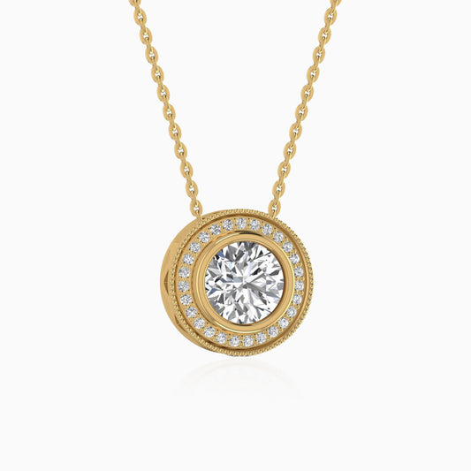 Silver Round Solitaire Pendant Necklace