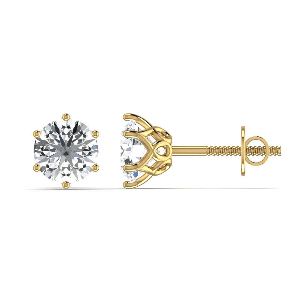 Diamond Gold Stud Earrings