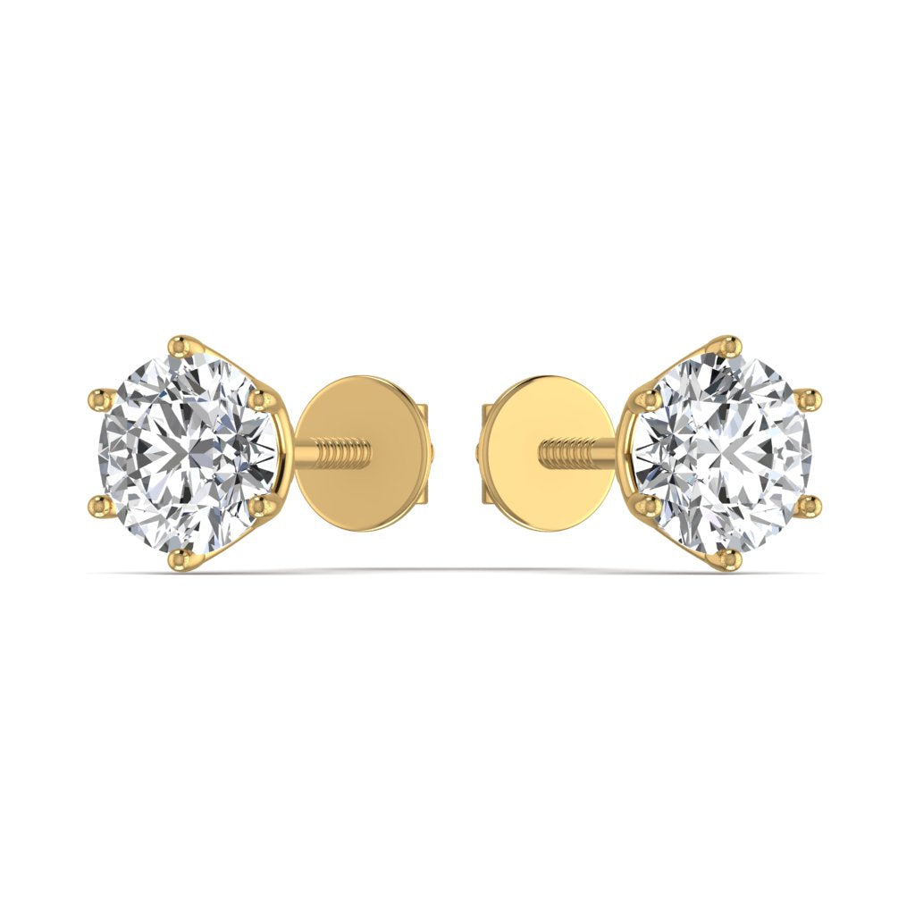 Diamond Gold Stud Earrings