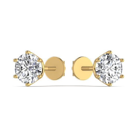 Diamond Gold Stud Earrings