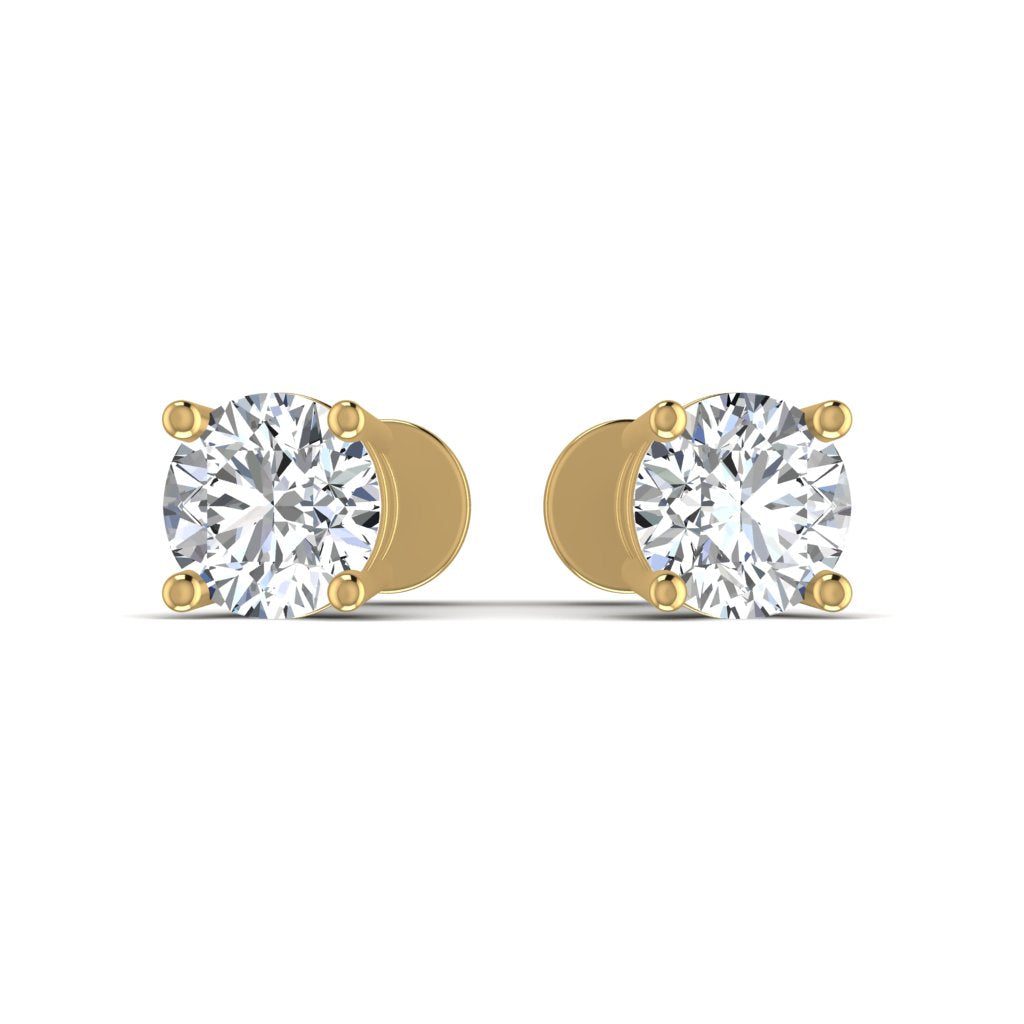 Lab Diamond Gold Stud Earring