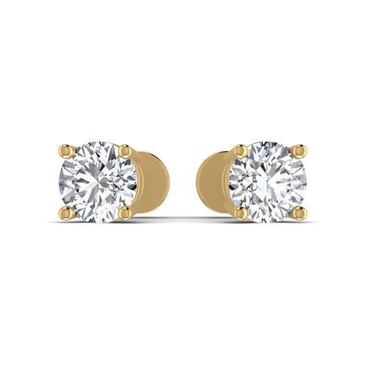 Lab Diamond Gold Stud Earring