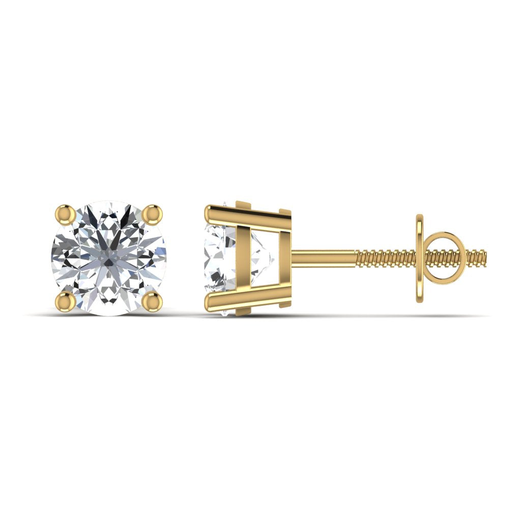 Lab Diamond Gold Stud Earring