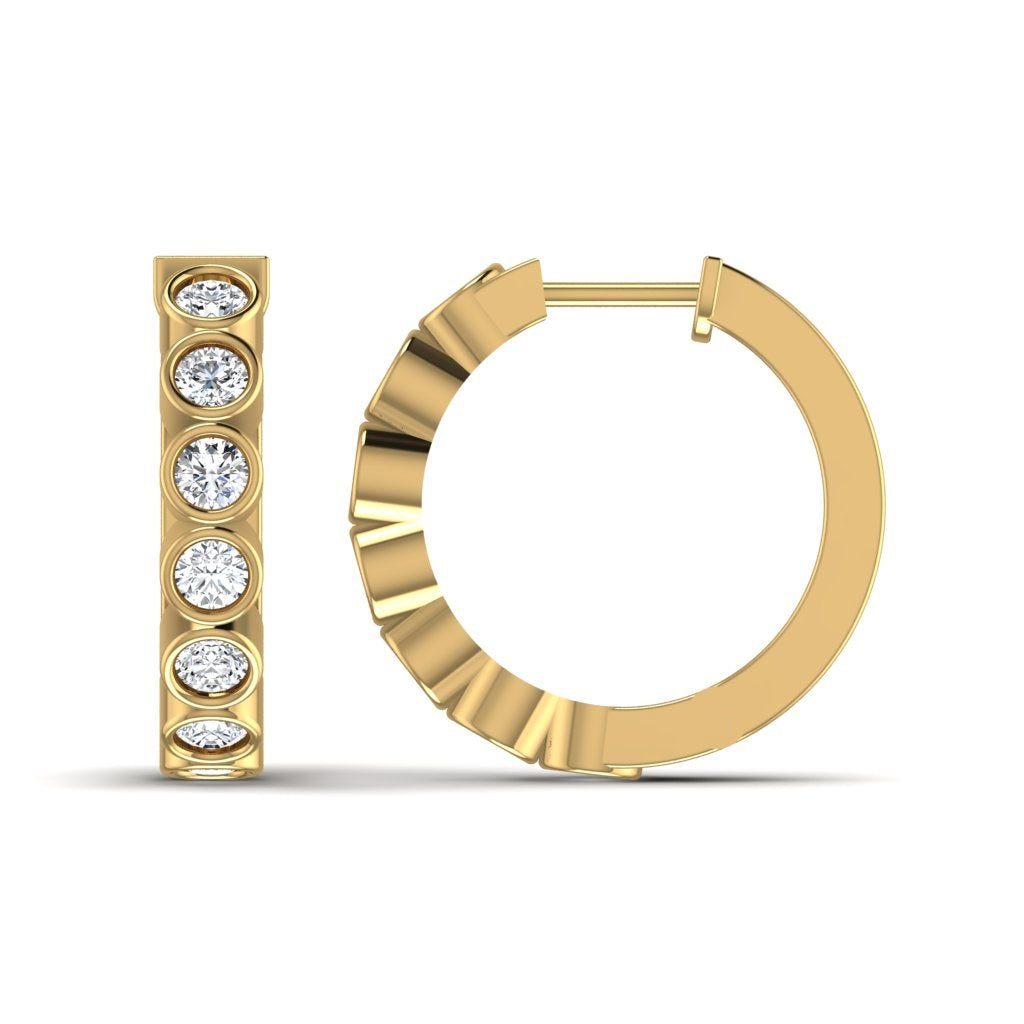 Lab Diamond Gold Hoop Earrings