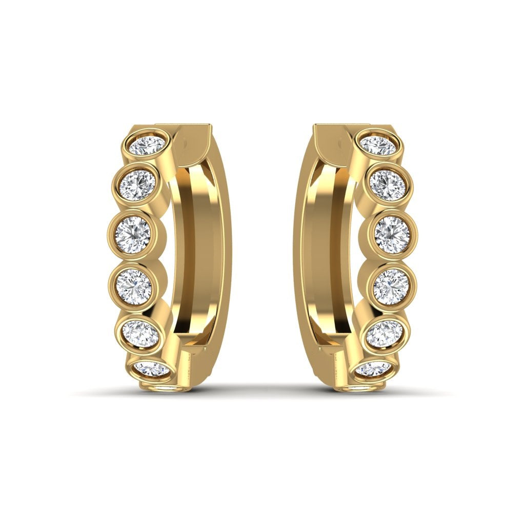 Lab Diamond Gold Hoop Earrings