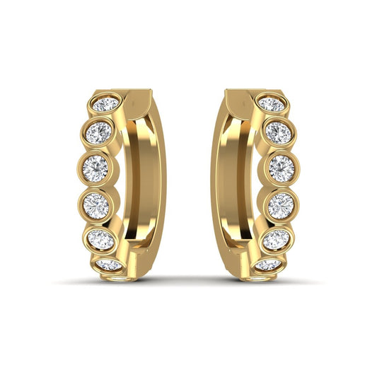Lab Diamond Gold Hoop Earrings