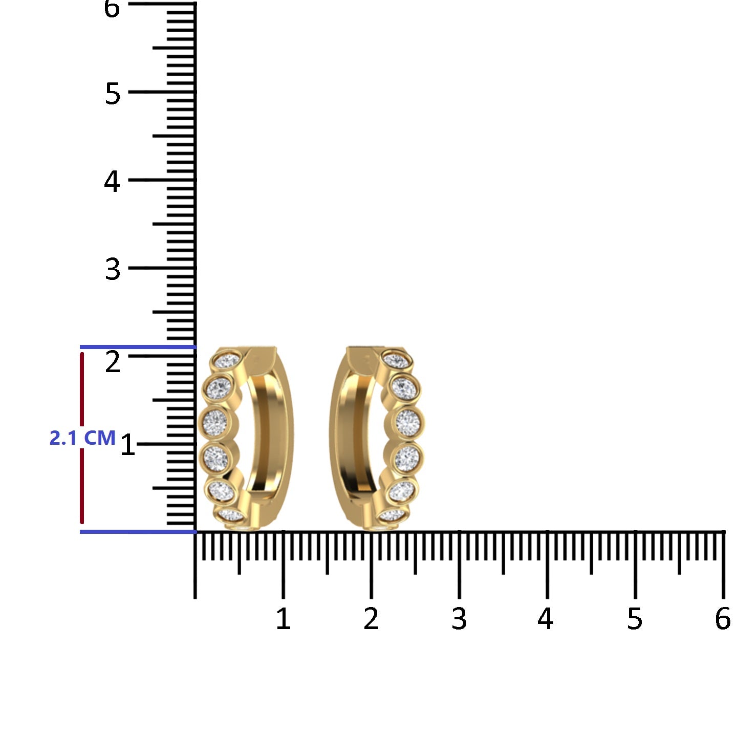Lab Diamond Gold Hoop Earrings
