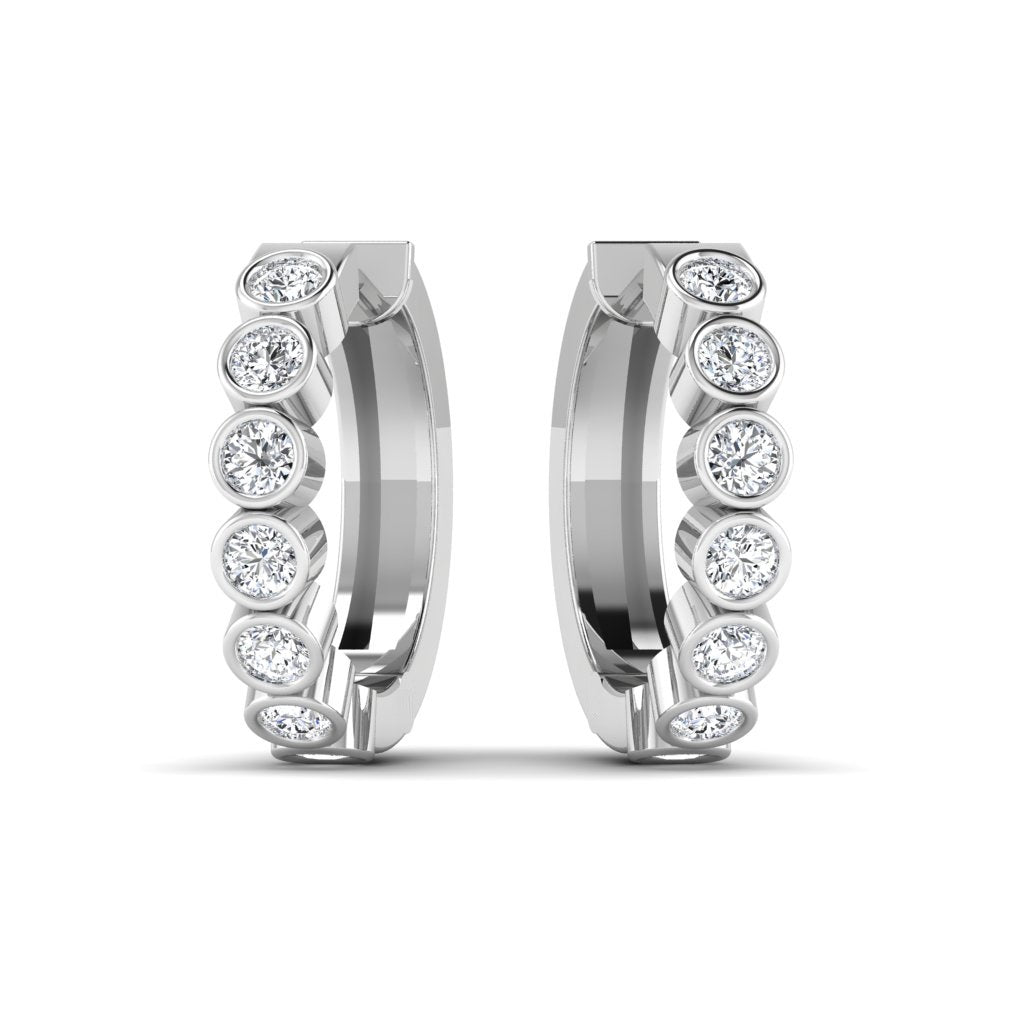 Lab Diamond Gold Hoop Earrings