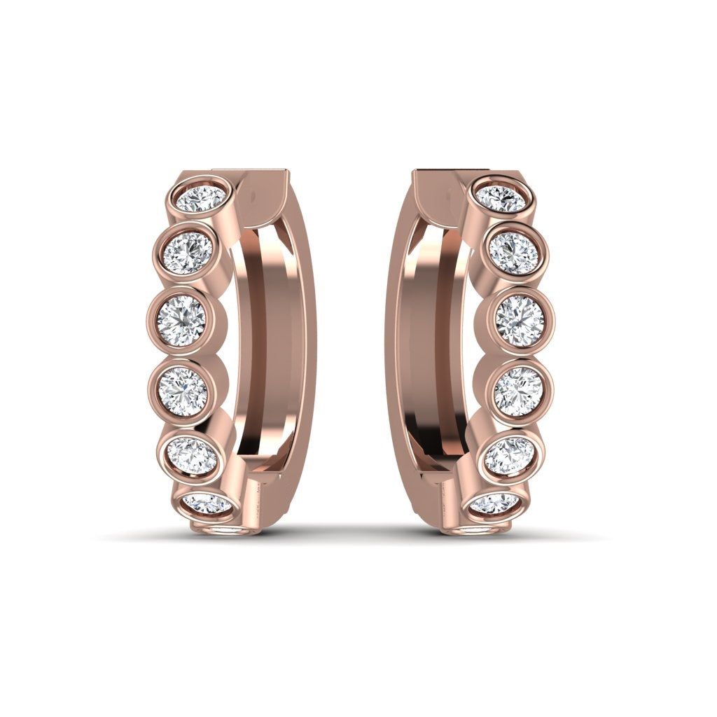 Lab Diamond Gold Hoop Earrings