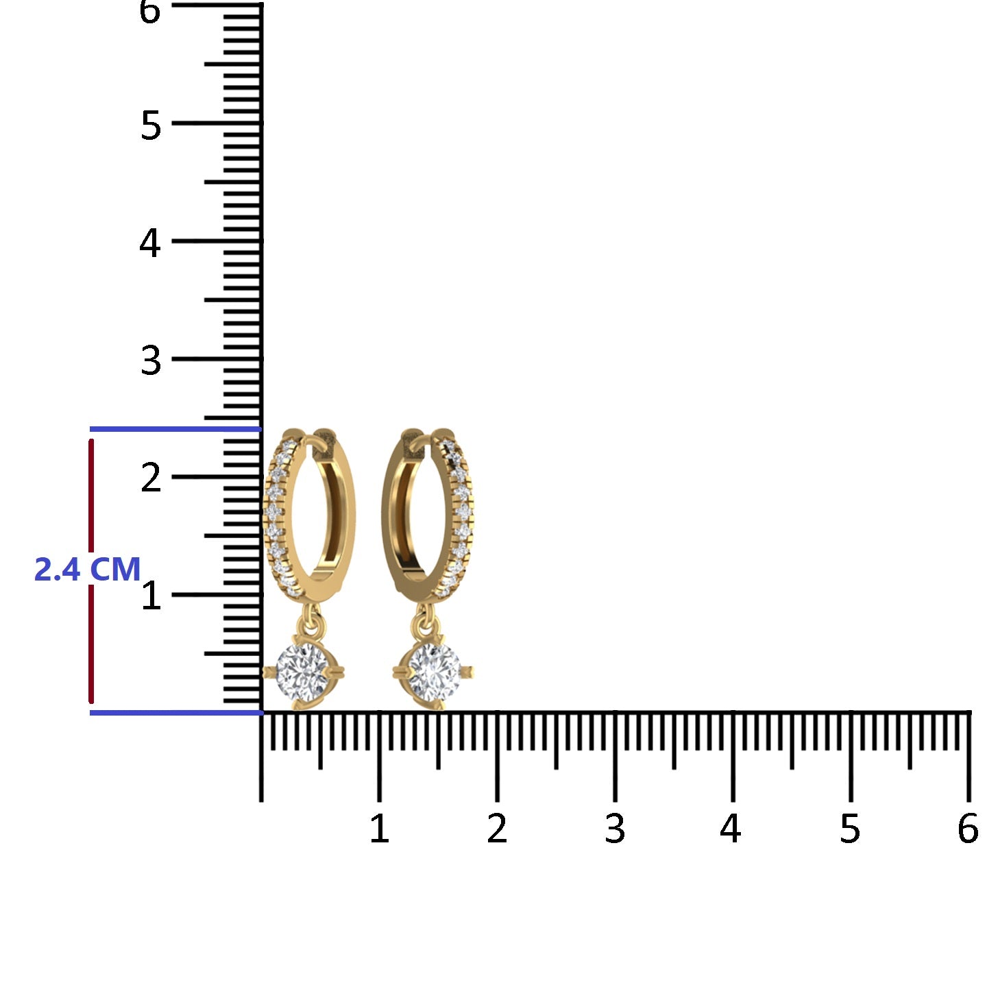 Silver Solitary Hoop Earring