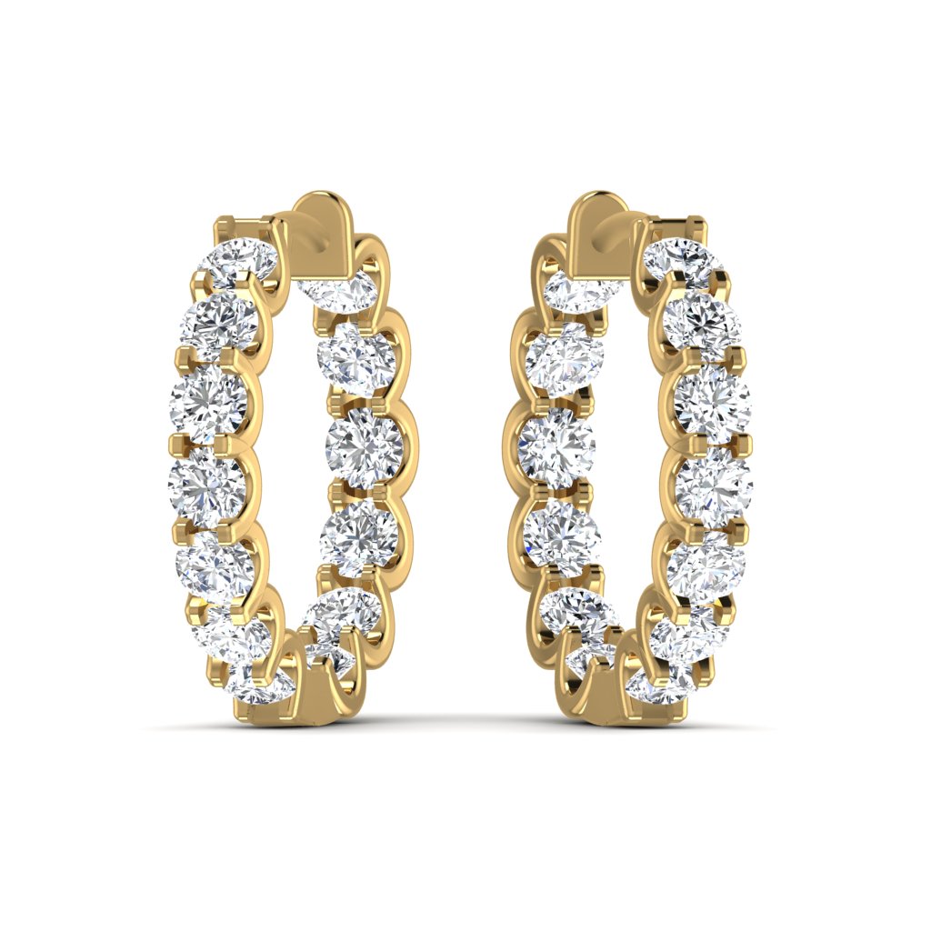 Lab Diamond Hoop Earring