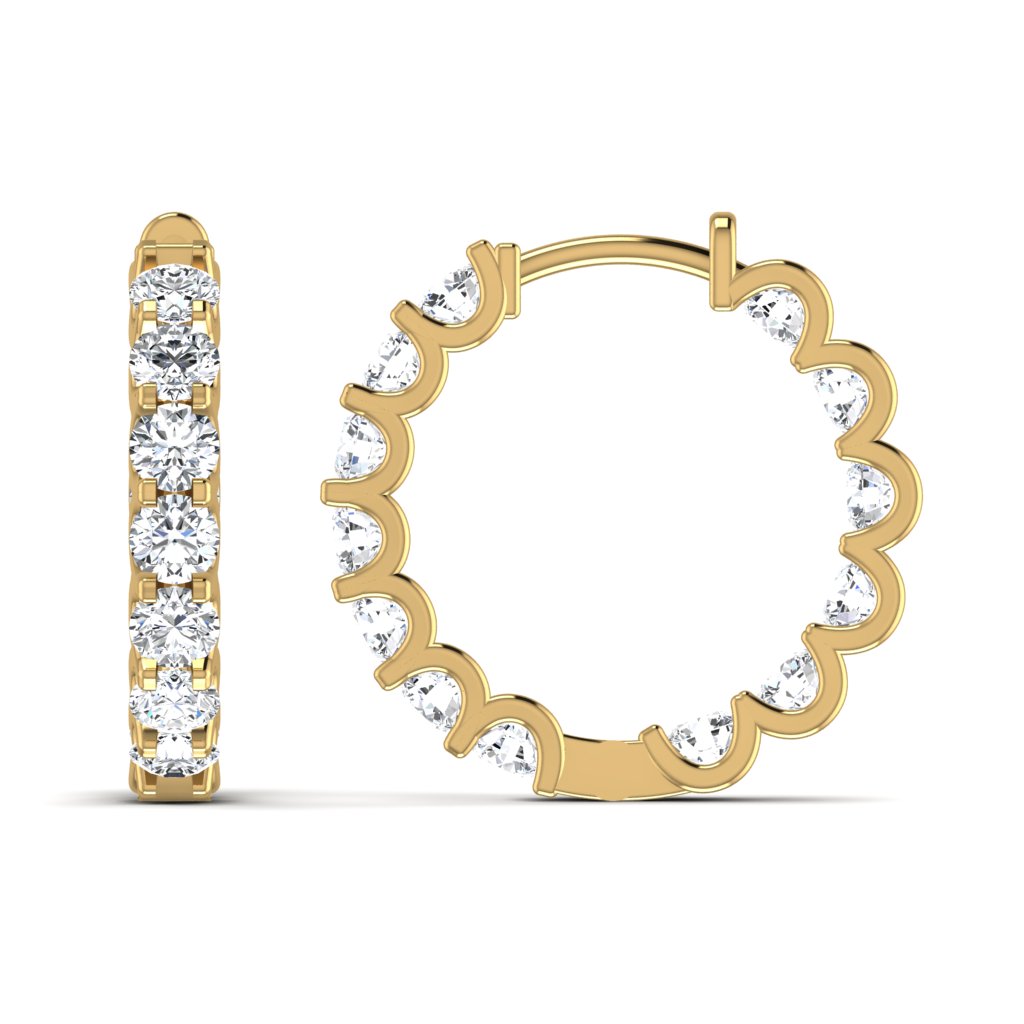 Lab Diamond Hoop Earring