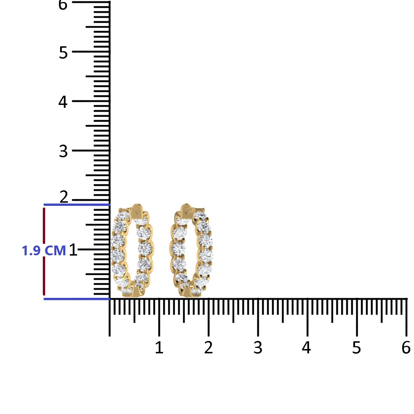 Lab Diamond Hoop Earring
