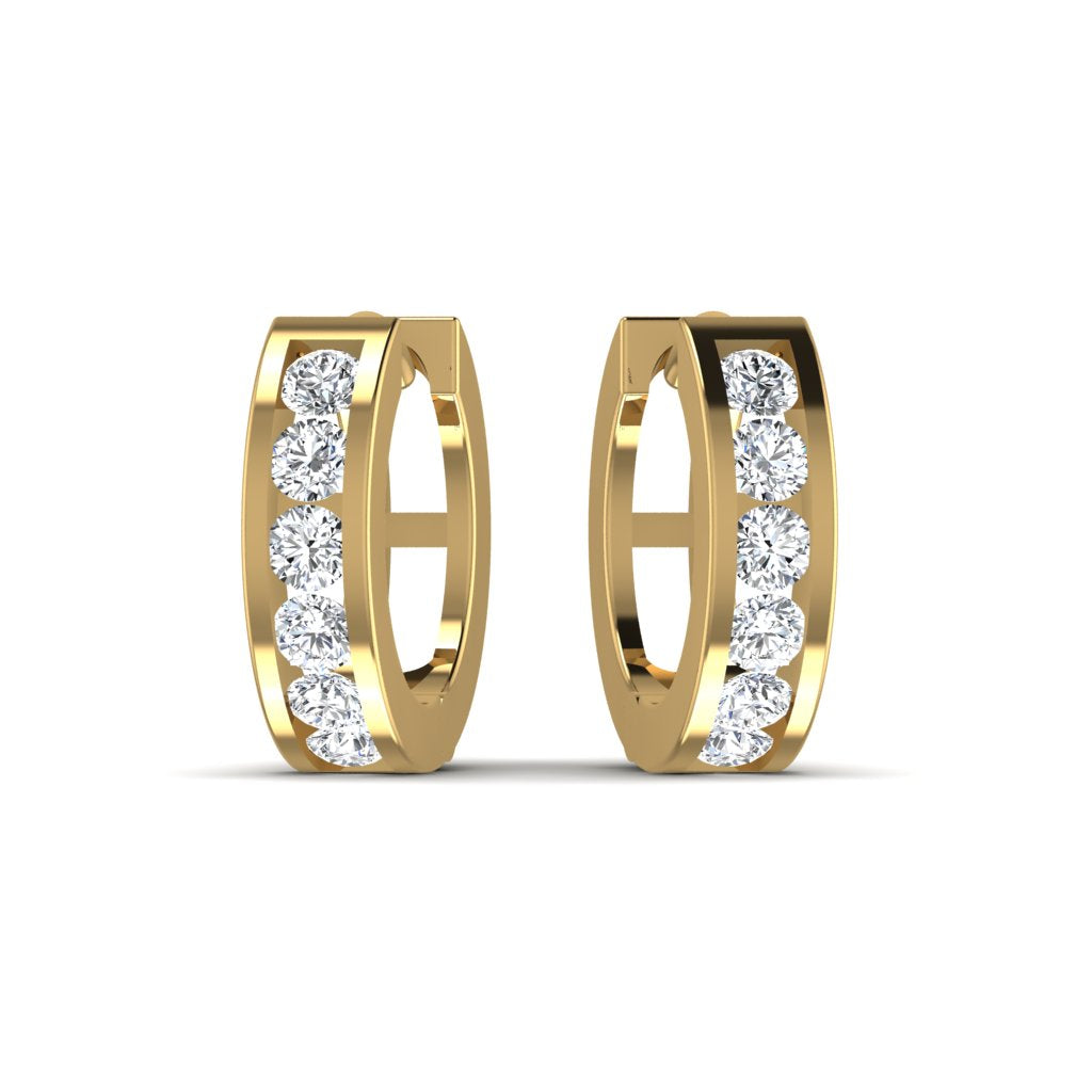 Gold Diamond Hoop Earring