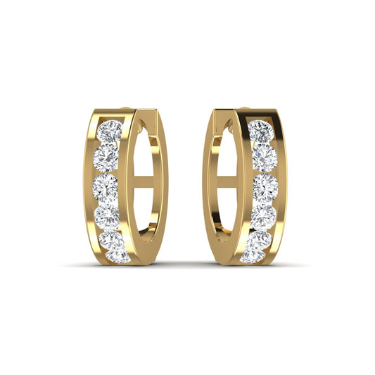 Gold Diamond Hoop Earring