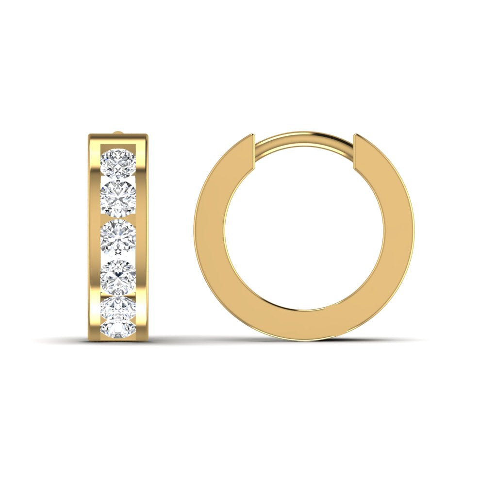Gold Diamond Hoop Earring