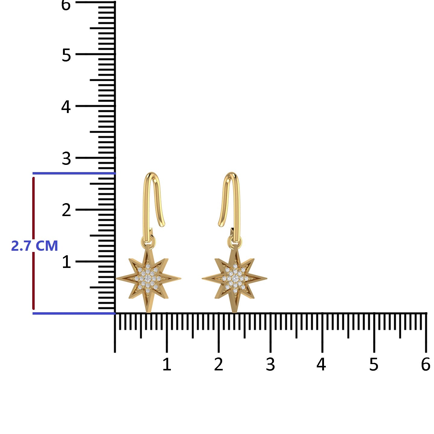 Silver Starshine Drop Earring