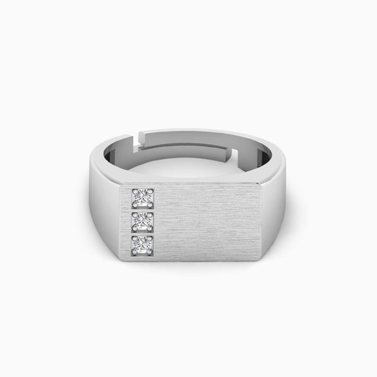 Three Stone 925 Silver Men's Ring