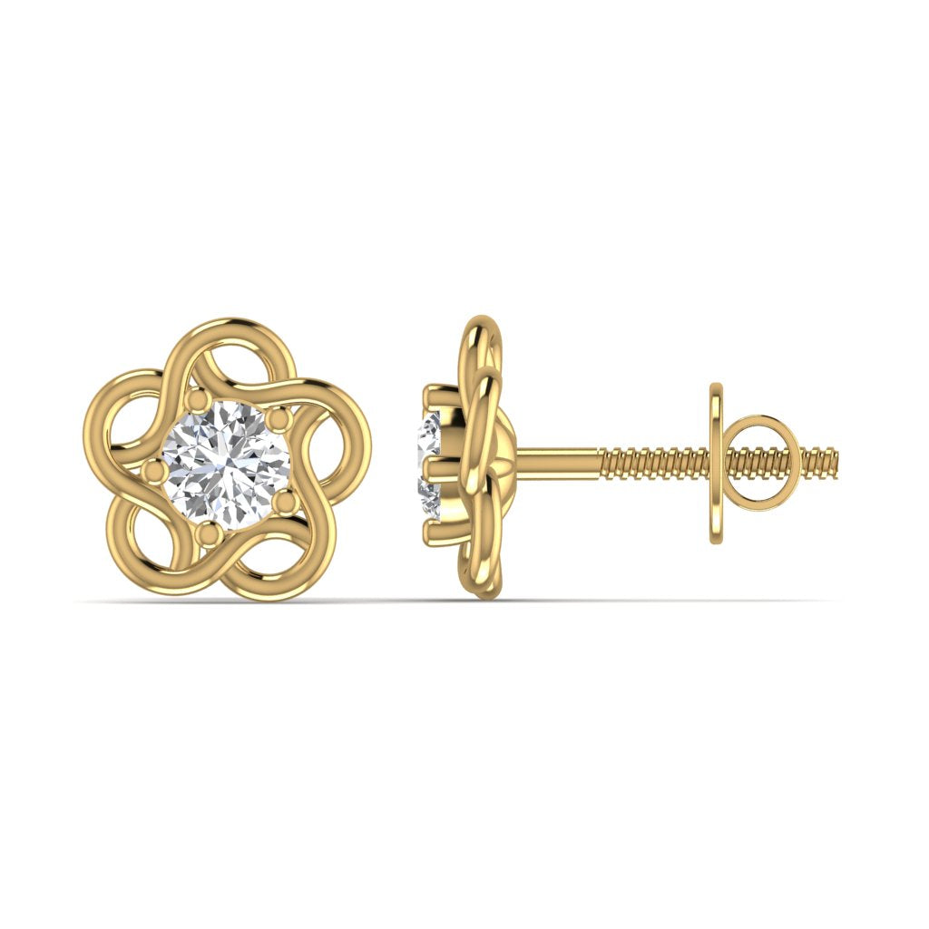 Solitaire Diamond Stud Earring