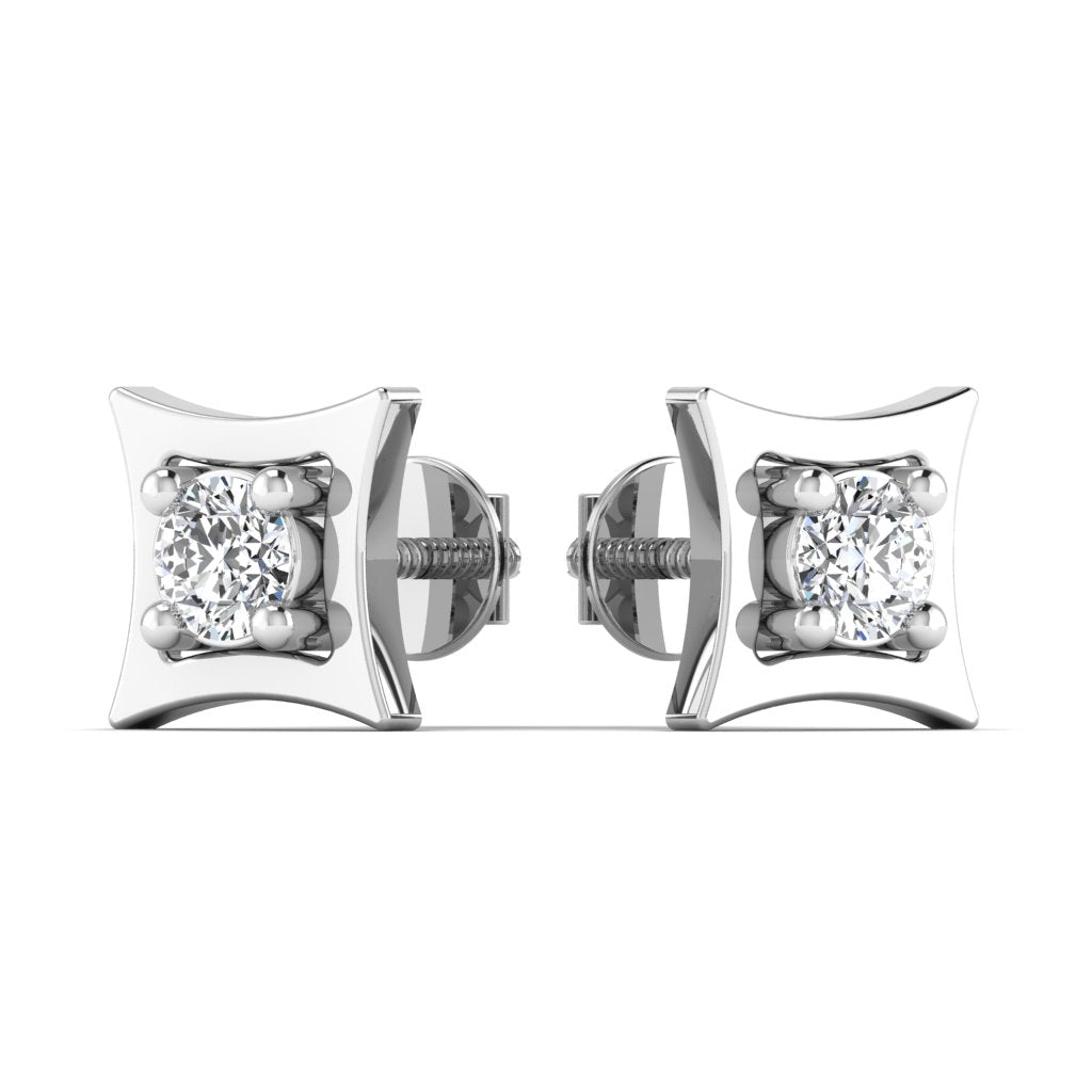 Solitaire Diamond Stud Earring