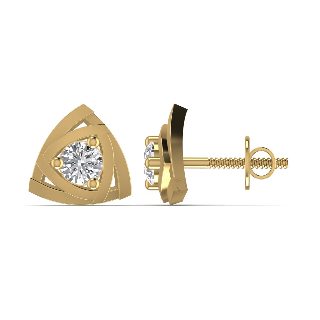 Gold Diamond Stud Earrings