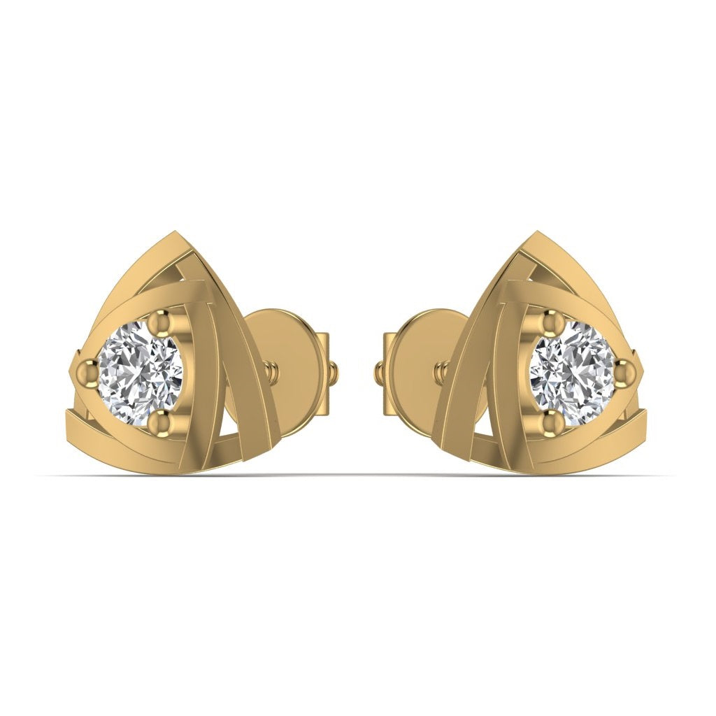 Gold Diamond Stud Earrings