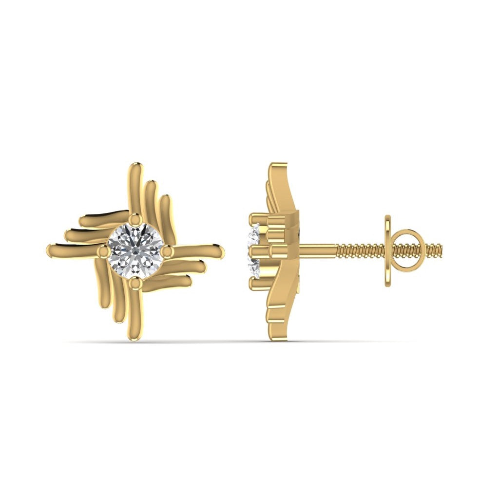 Gold Diamond Stud Earrings