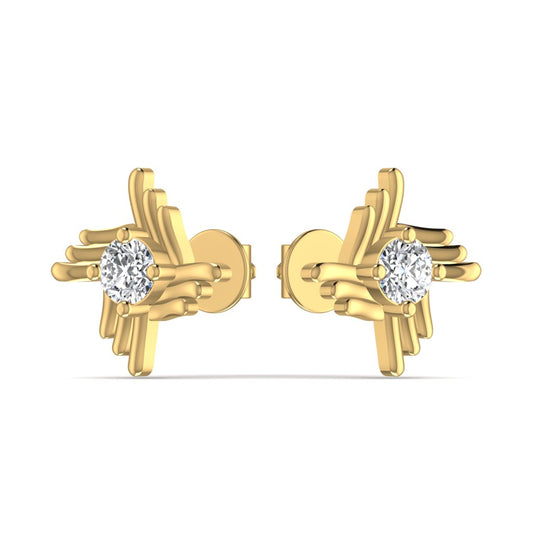 Gold Diamond Stud Earrings