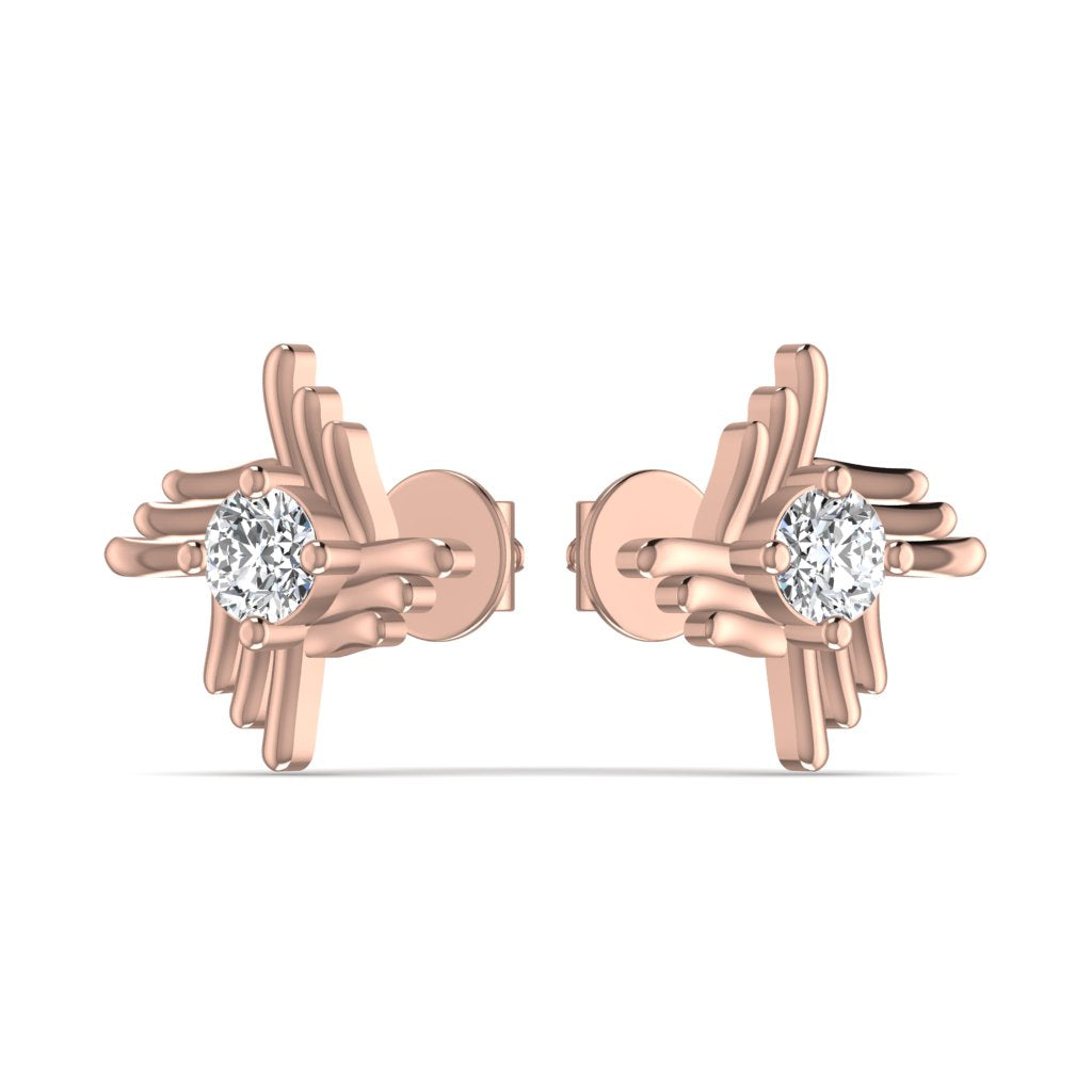 Gold Diamond Stud Earrings