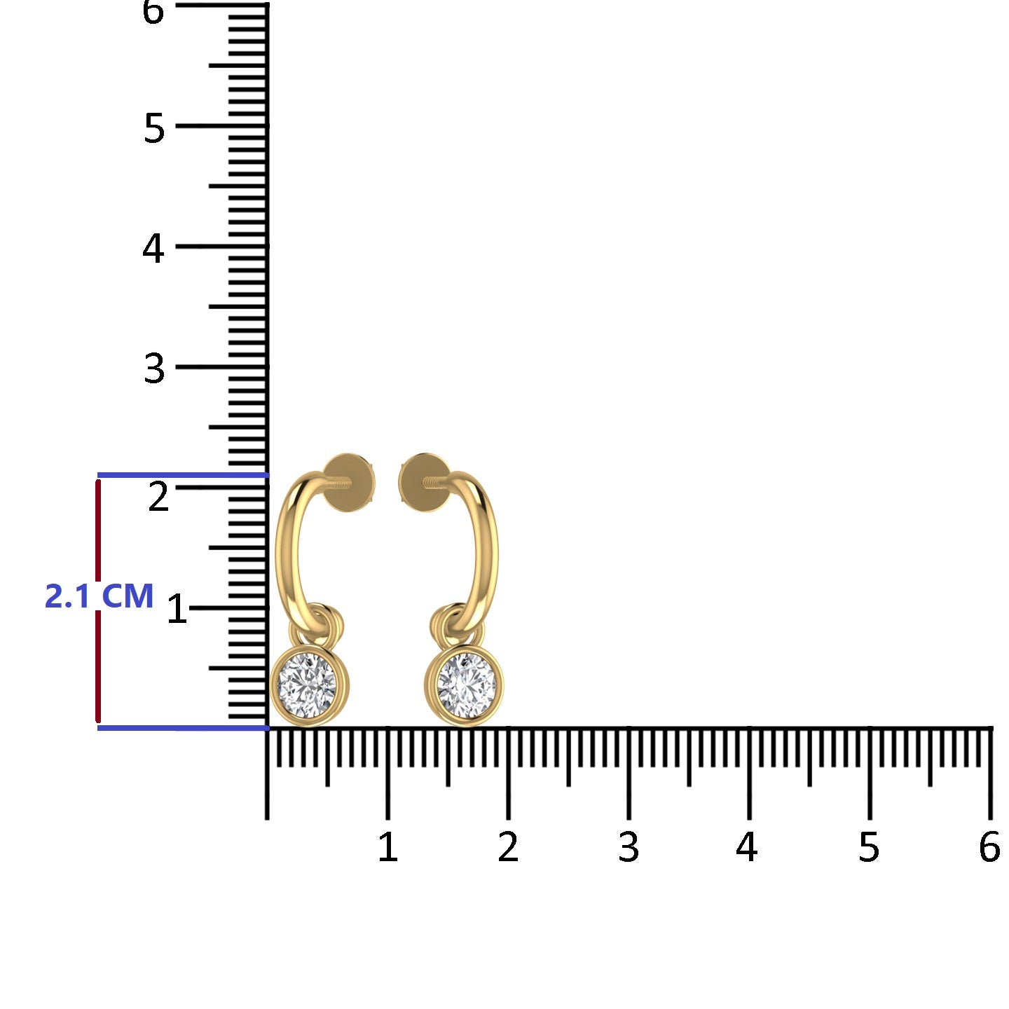 Solitaire Diamond C-Hoop Earrings