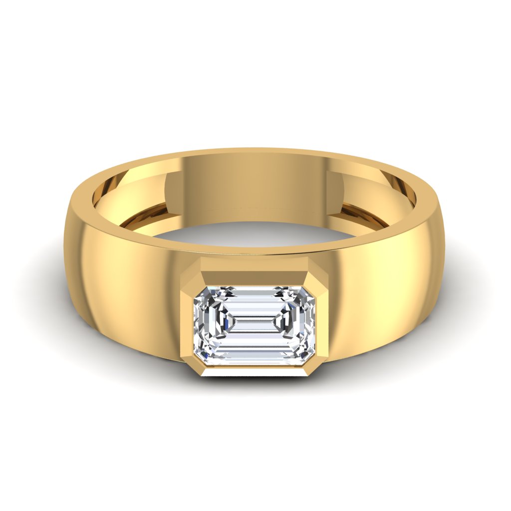 Emerald Diamond Men's Ring