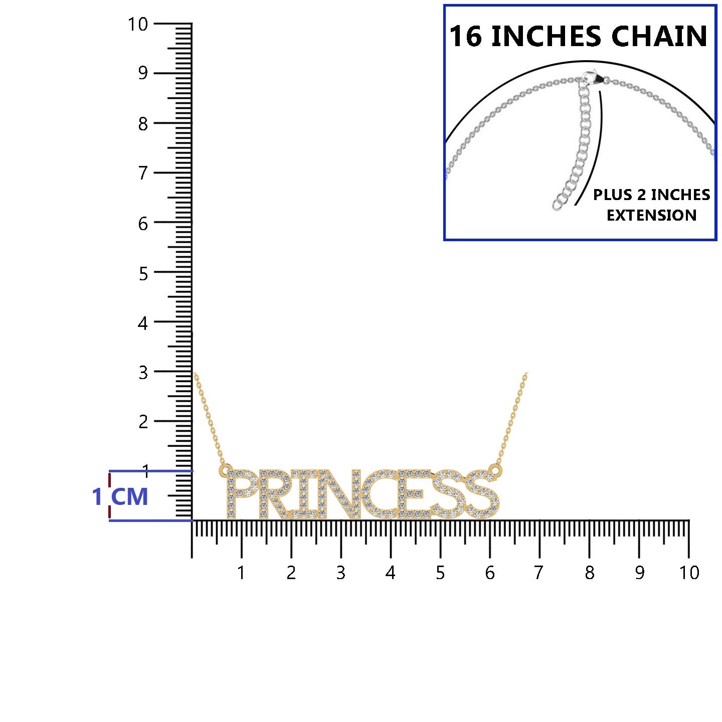 'PRINECESS' Letter Pendant Necklace