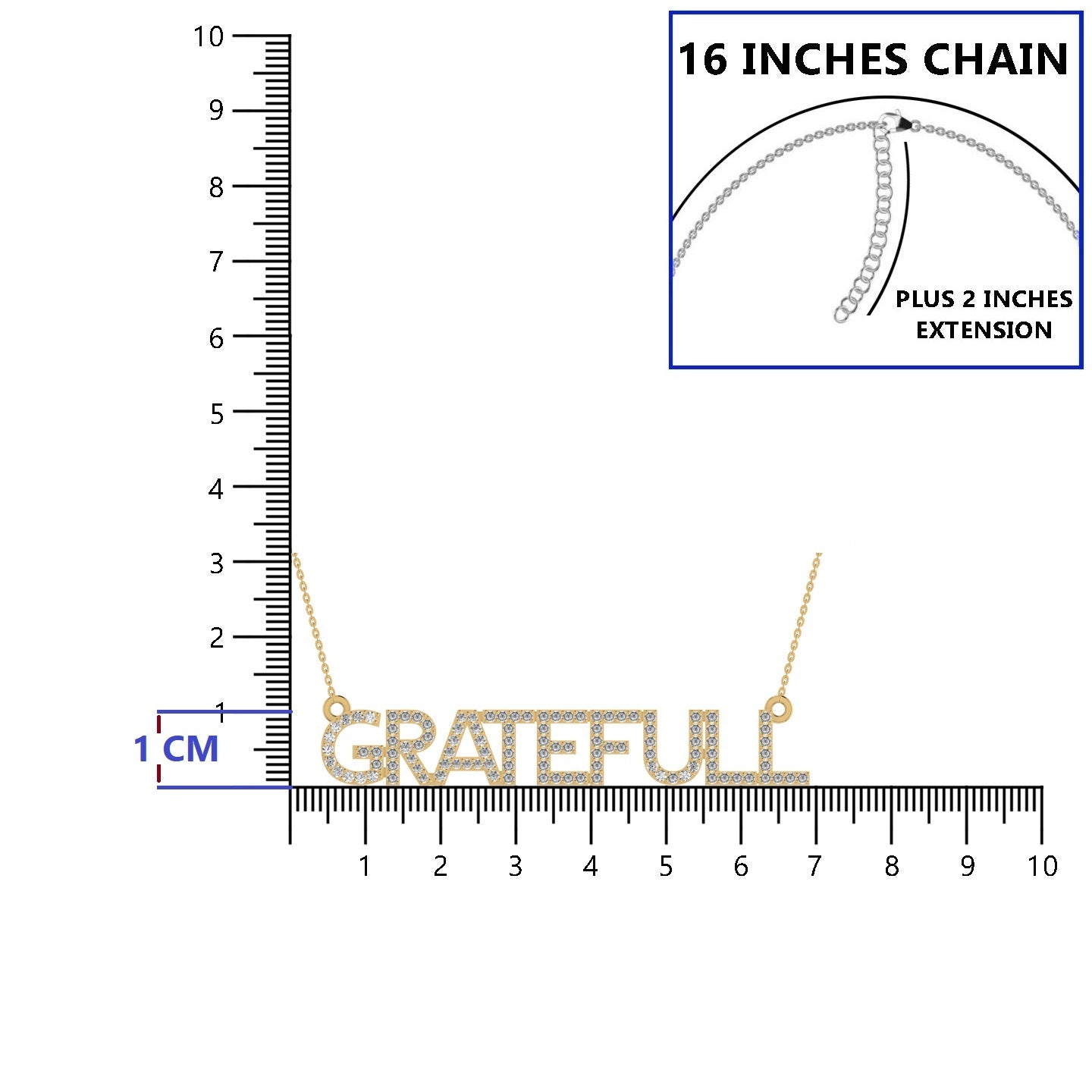 'GRATEFULL' Letter Pendant Necklace