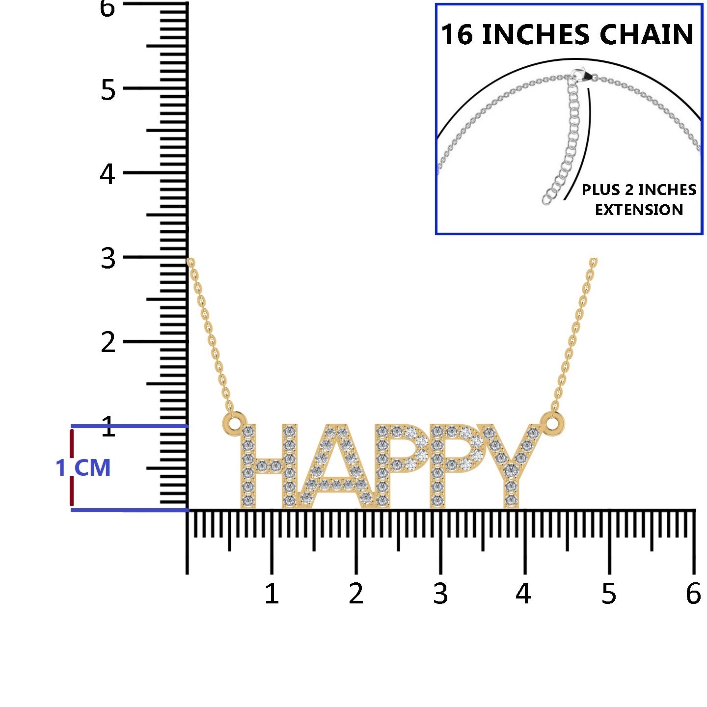 'HAPPY' Silver Pendant Necklace