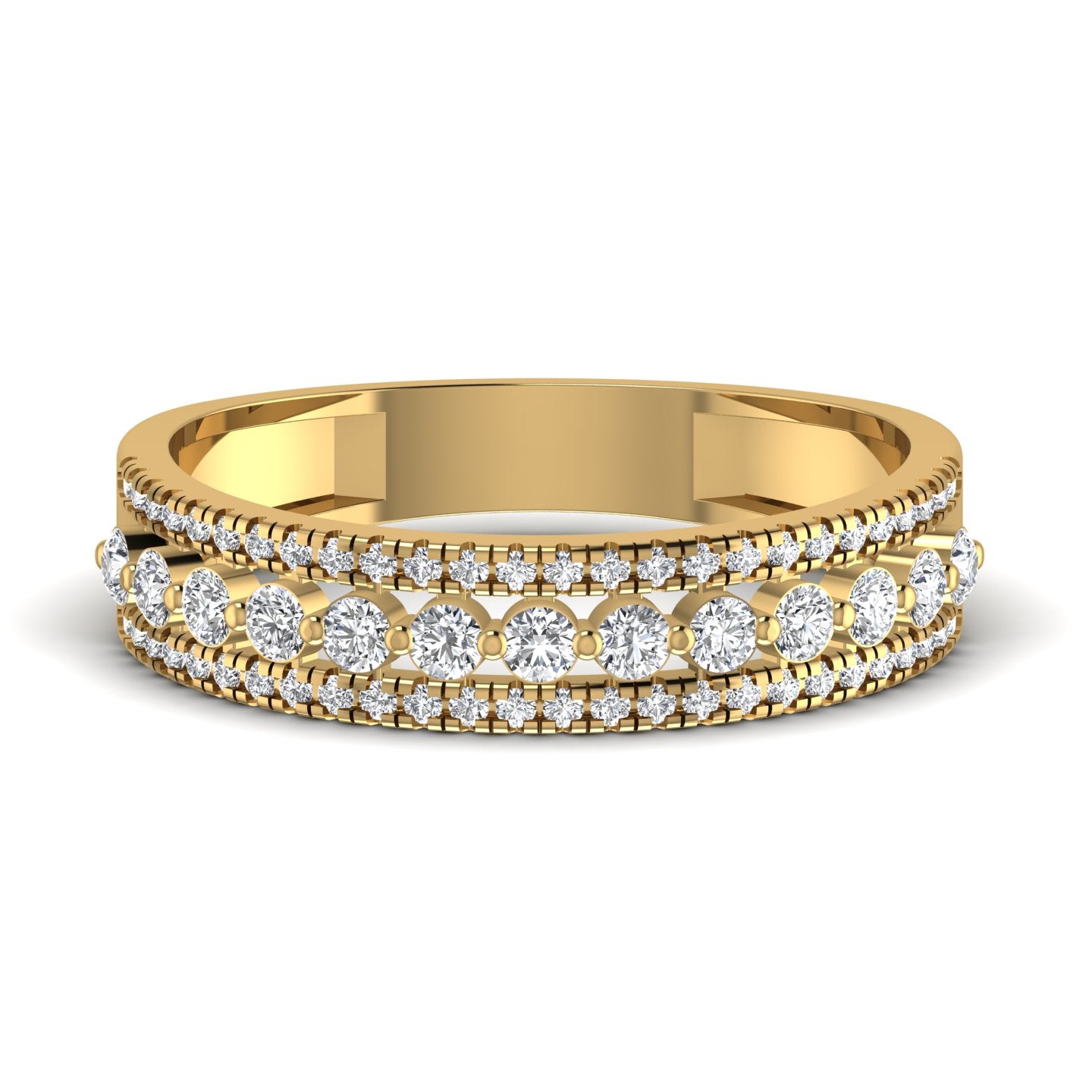 Triple Row Lab Diamond Ring