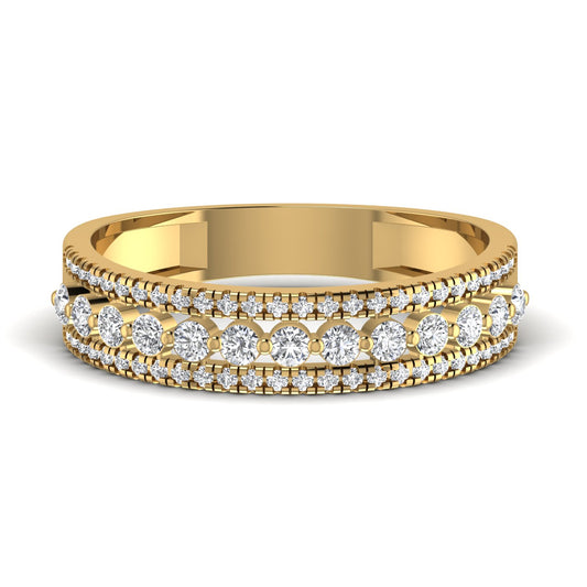 Triple Row Lab Diamond Ring