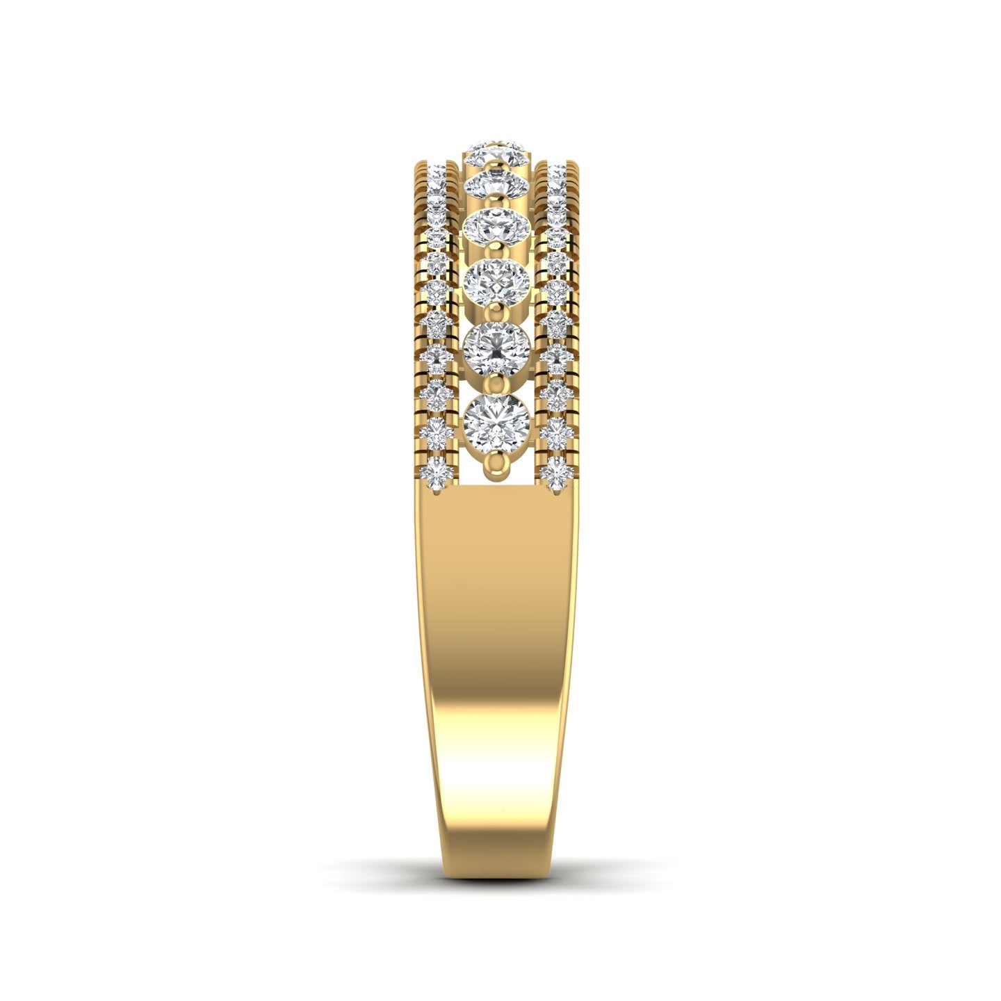 Triple Row Lab Diamond Ring