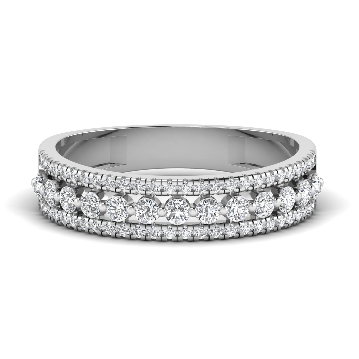 Triple Row Lab Diamond Ring