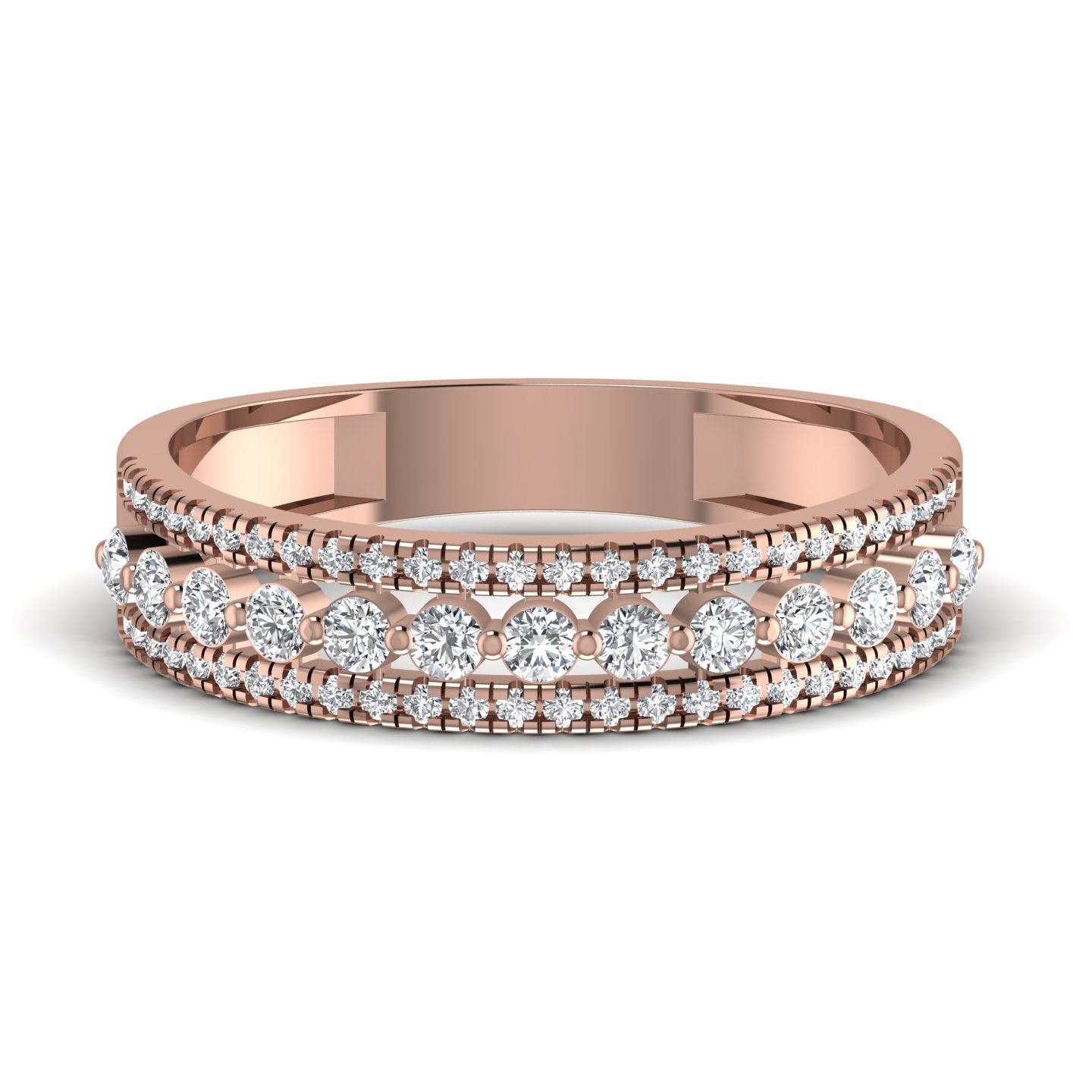 Triple Row Lab Diamond Ring