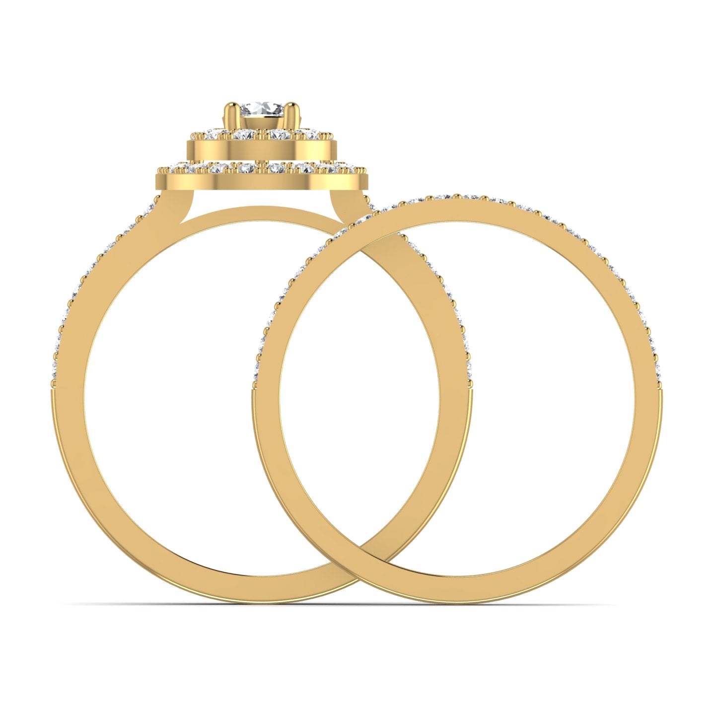 Lab Diamond Bridal Engagement Ring Set