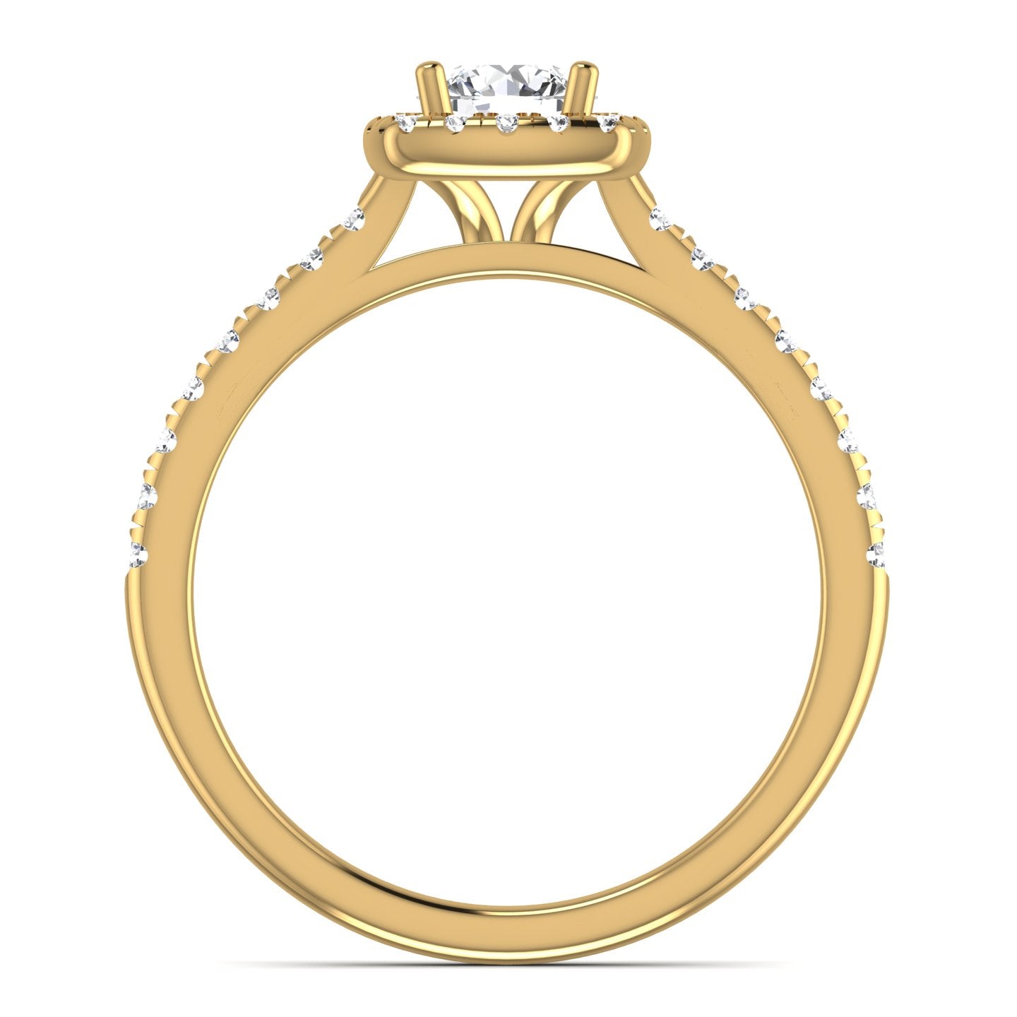 Halo Solitaire Diamond Engagement Ring