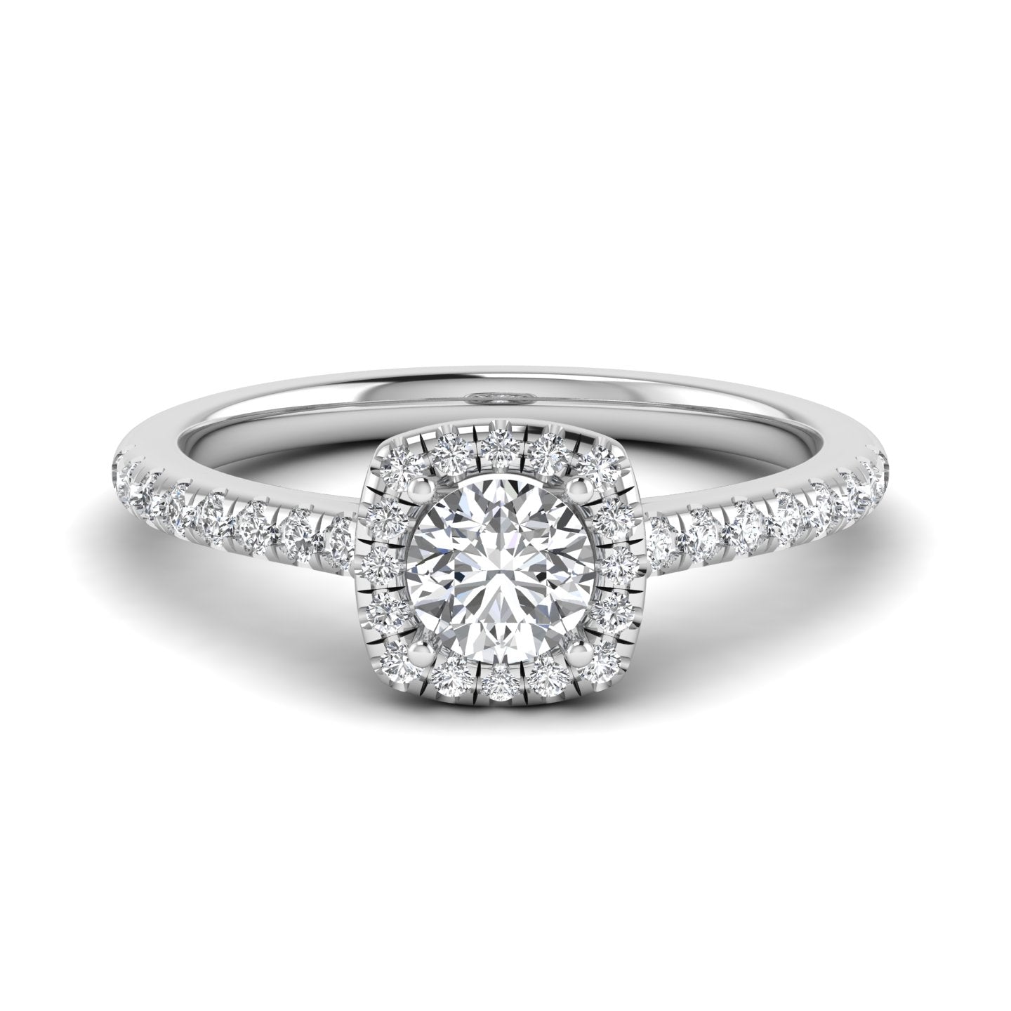 Halo Solitaire Diamond Engagement Ring