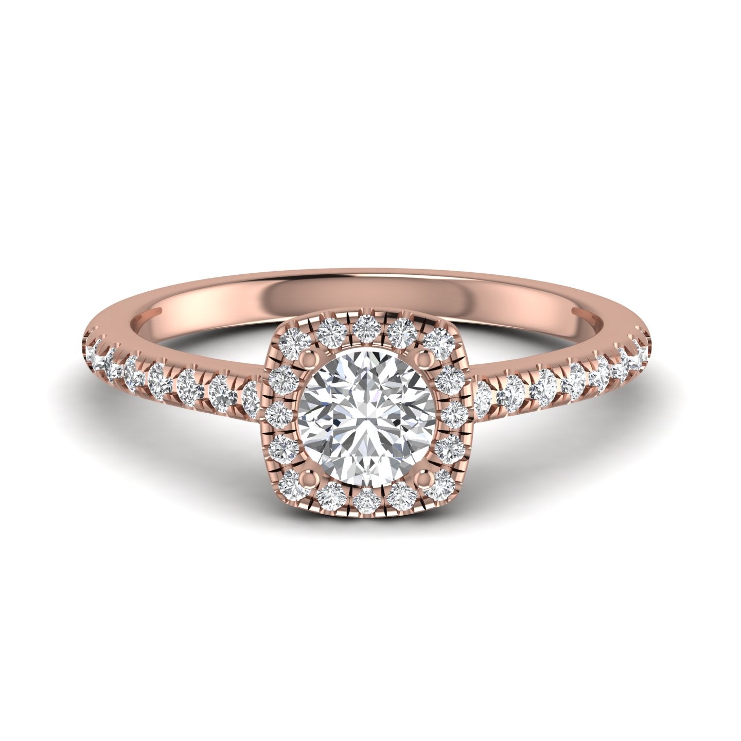 Halo Solitaire Diamond Engagement Ring